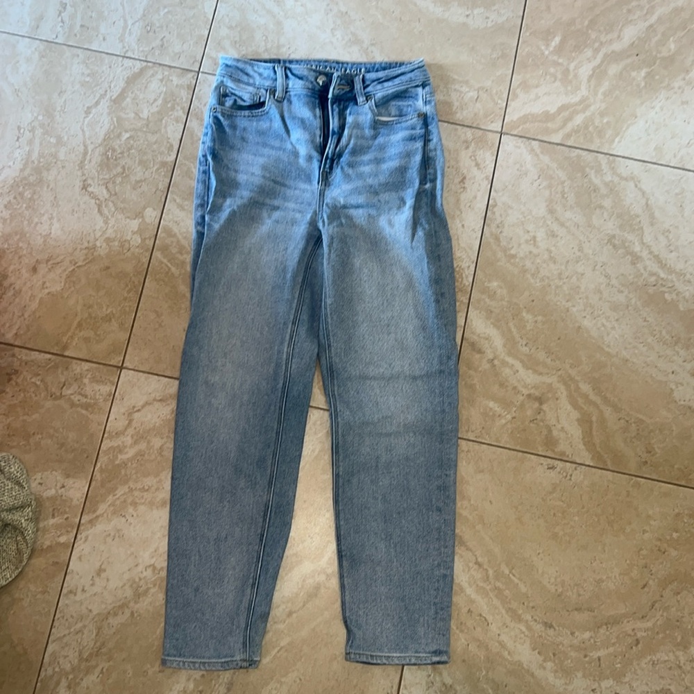 american eagle straight leg stretch light wash jean